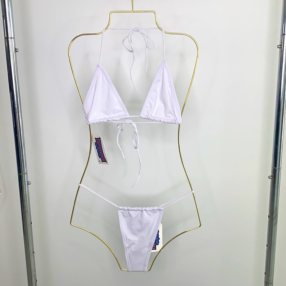 River Smokeshow string bikini white